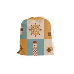 Nautical Elements Collection Drawstring Pouch (medium) by Salman4z