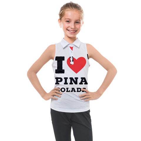 I Love Pina Colada Kids  Sleeveless Polo Tee by ilovewhateva