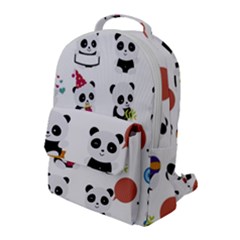 Playing Panda Cartoon Flap Pocket Backpack (large) by Salman4z