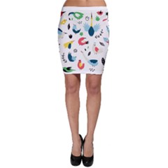 Vector Set Isolates With Cute Birds Scandinavian Style Bodycon Skirt by Salman4z