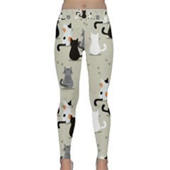 Cute Cat Seamless Pattern Classic Yoga Leggings by Salman4z