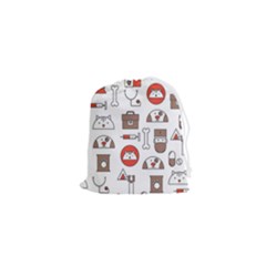 Vector Thin Line Art Vet Seamless Pattern Drawstring Pouch (xs) by Salman4z