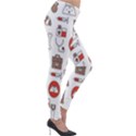 Vector Thin Line Art Vet Seamless Pattern Lightweight Velour Leggings View4