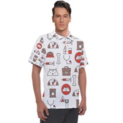 Vector Thin Line Art Vet Seamless Pattern Men s Polo Tee by Salman4z