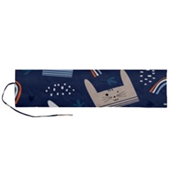 Colorful Cute Cat Seamless Pattern Roll Up Canvas Pencil Holder (l) by Salman4z