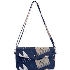 Colorful Cute Cat Seamless Pattern Removable Strap Clutch Bag by Salman4z