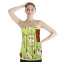 Cute Hand Drawn Cat Seamless Pattern Strapless Top View1