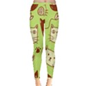 Cute Hand Drawn Cat Seamless Pattern Inside Out Leggings View3