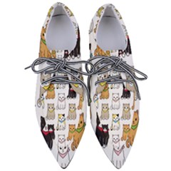 Cat Kitten Seamless Pattern Pointed Oxford Shoes by Salman4z