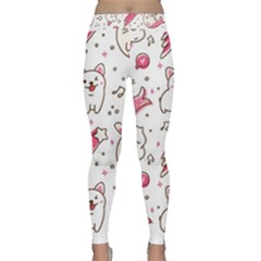Cute Animal Seamless Pattern Kawaii Doodle Style Classic Yoga Leggings by Salman4z