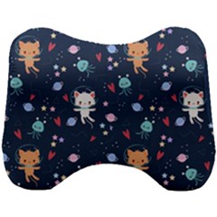 Cute-astronaut-cat-with-star-galaxy-elements-seamless-pattern Head Support Cushion by Salman4z