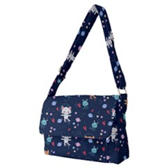 Cute-astronaut-cat-with-star-galaxy-elements-seamless-pattern Full Print Messenger Bag (m) by Salman4z