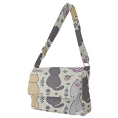 Funny Cartoon Cats Seamless Pattern Full Print Messenger Bag (m) by Salman4z