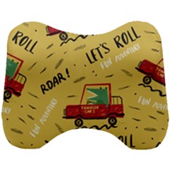 Childish-seamless-pattern-with-dino-driver Head Support Cushion by Salman4z