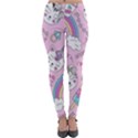 Beautiful-cute-animals-pattern-pink Lightweight Velour Leggings View1