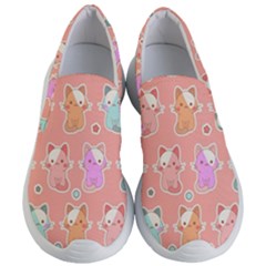 Cute-kawaii-kittens-seamless-pattern Women s Lightweight Slip Ons by Salman4z