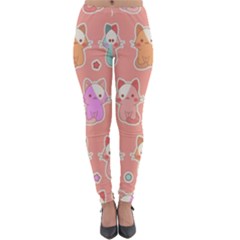 Cute-kawaii-kittens-seamless-pattern Lightweight Velour Leggings by Salman4z