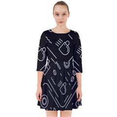 Coffee-background Smock Dress by Salman4z
