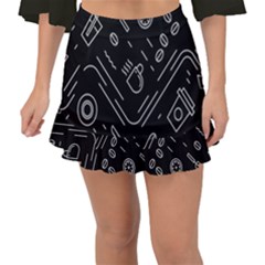 Coffee-background Fishtail Mini Chiffon Skirt by Salman4z