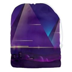 Egyptian-pyramids-night-landscape-cartoon Drawstring Pouch (3xl) by Salman4z