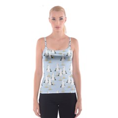 Cute-seagulls-seamless-pattern-light-blue-background Spaghetti Strap Top by Salman4z