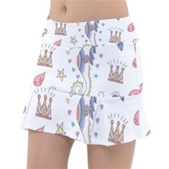 Seamless-pattern-cute-unicorn-cartoon-hand-drawn Classic Tennis Skirt by Salman4z