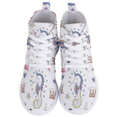Seamless-pattern-cute-unicorn-cartoon-hand-drawn Women s Lightweight High Top Sneakers by Salman4z