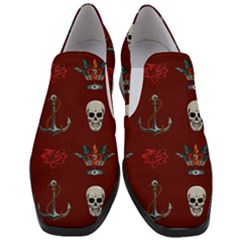 Tattoo-old-school-background-pattern Women Slip On Heel Loafers by Salman4z