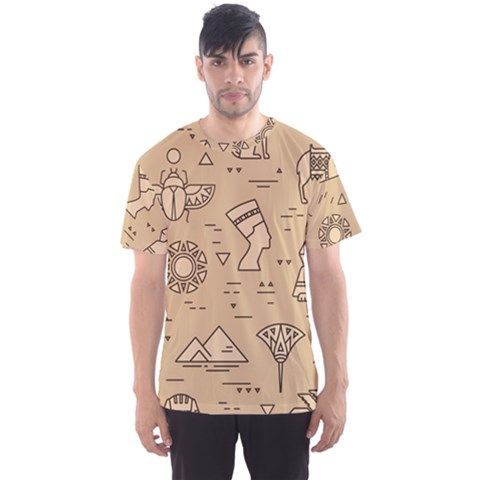 Egyptian-seamless-pattern-symbols-landmarks-signs-egypt Men s Sport Mesh Tee by Salman4z