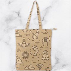 Egyptian-seamless-pattern-symbols-landmarks-signs-egypt Double Zip Up Tote Bag by Salman4z