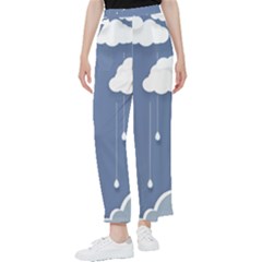 Clouds Rain Paper Raindrops Weather Sky Raining Women s Pants  by Ravend