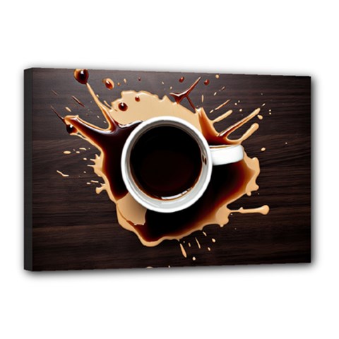 Coffee Cafe Espresso Drink Beverage Canvas 18  X 12  (stretched) by Ravend