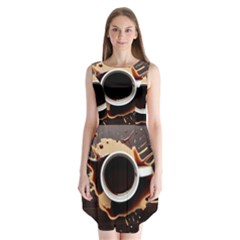 Coffee Cafe Espresso Drink Beverage Sleeveless Chiffon Dress   by Ravend