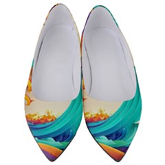Tsunami Tidal Wave Waves Minimalist Ocean Sea Women s Low Heels by Ravend
