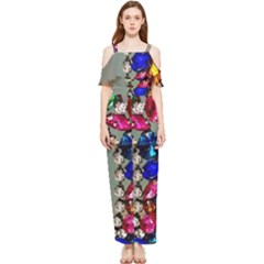 Colorful Diamonds Draped Sleeveless Chiffon Jumpsuit by Sparkle