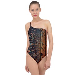 Data Abstract Abstract Background Background Classic One Shoulder Swimsuit by Ravend
