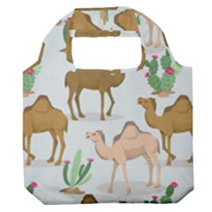 Camels-cactus-desert-pattern Premium Foldable Grocery Recycle Bag by Salman4z