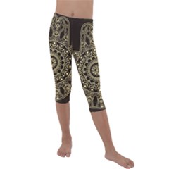 Hamsa-hand-drawn-symbol-with-flower-decorative-pattern Kids  Lightweight Velour Capri Leggings  by Salman4z