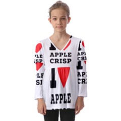 I Love Apple Crisp Kids  V Neck Casual Top by ilovewhateva