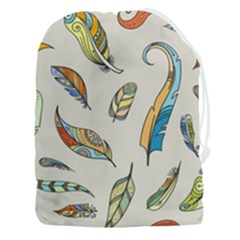 Vector-boho-doodle-feathers-seamless-pattern-illustration Drawstring Pouch (3xl) by Salman4z