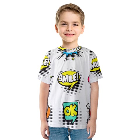 Set-colorful-comic-speech-bubbles Kids  Sport Mesh Tee by Salman4z