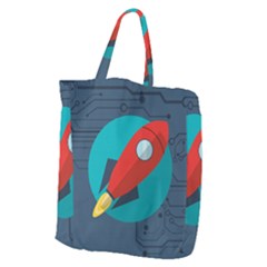 Rocket-with-science-related-icons-image Giant Grocery Tote by Salman4z