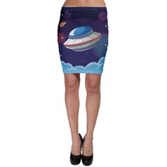 Ufo-alien-spaceship-galaxy Bodycon Skirt by Salman4z