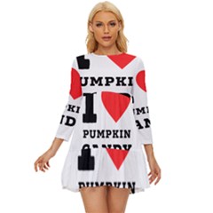 I Love Pumpkin Candy Long Sleeve Babydoll Dress by ilovewhateva