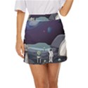 Alien-astronaut-scene Mini Front Wrap Skirt View1