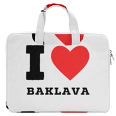 I Love Baklava Macbook Pro 13  Double Pocket Laptop Bag by ilovewhateva
