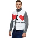 I love baklava Men s Short Button Up Puffer Vest	 View3