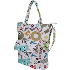 Seamless-pattern-vector-with-funny-robots-cartoon Shoulder Tote Bag by Salman4z