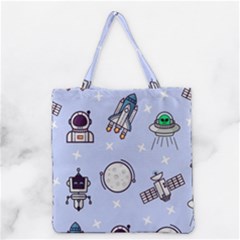 Seamless-pattern-with-space-theme Grocery Tote Bag by Salman4z