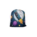 Spaceship-astronaut-space Drawstring Pouch (Small) View2